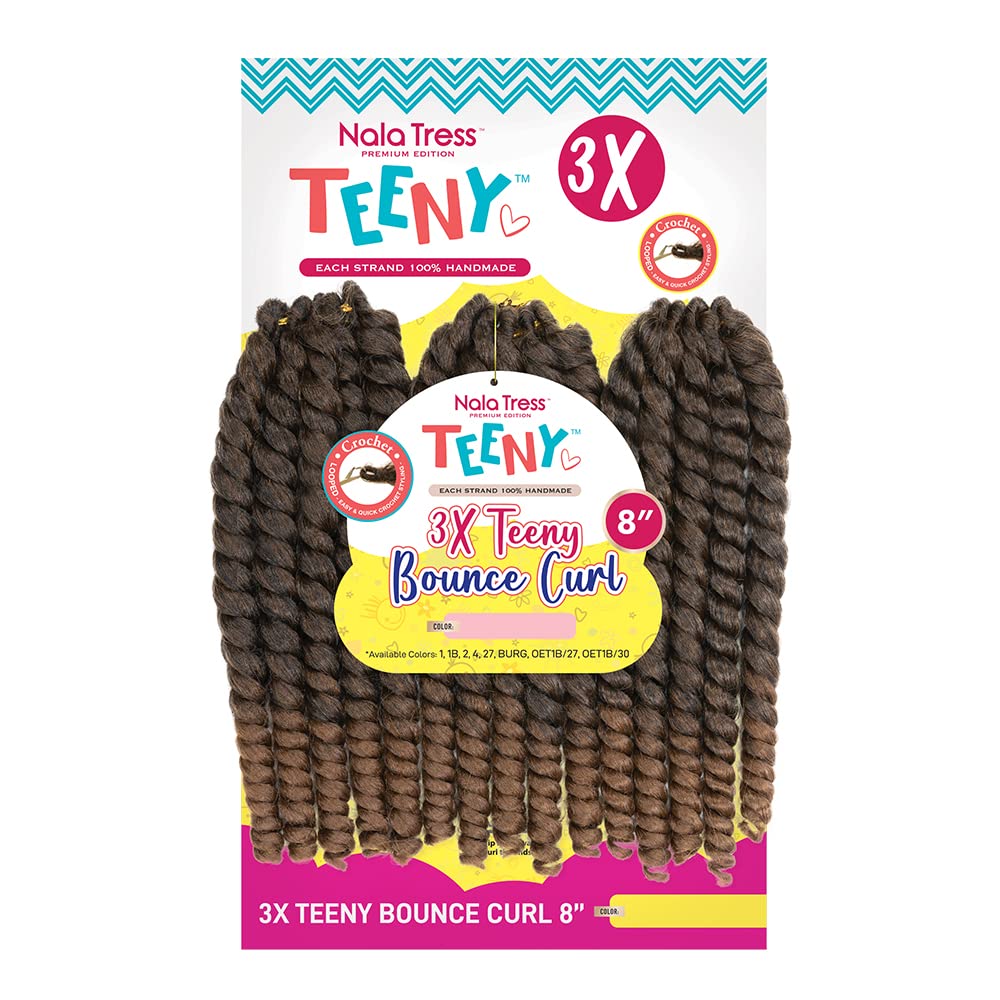 Amazon.com : Teeny 3 x Bounce Curl Crochet Hair – 8 Inch Handmade